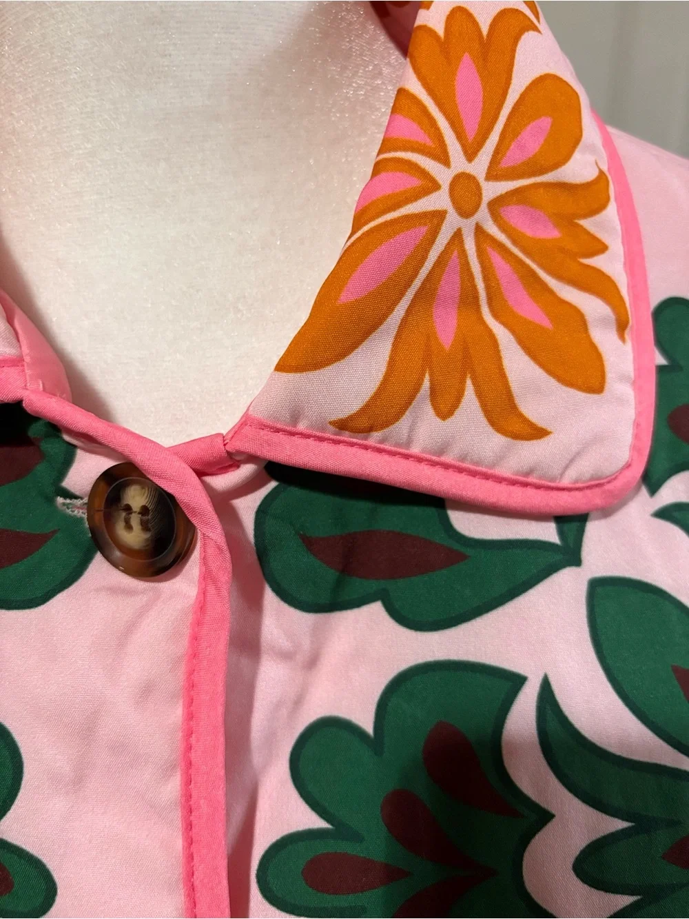 Pink Floral Print Bomber Jacket